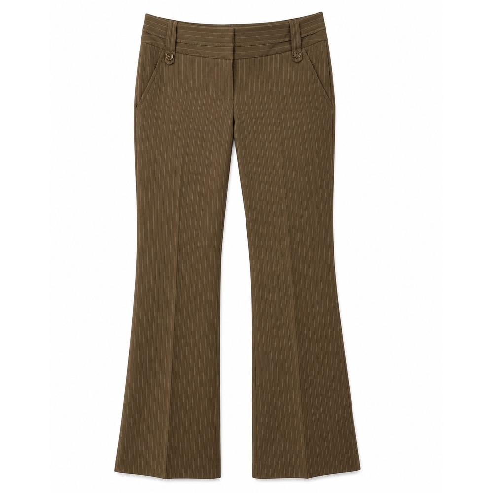 The Limited Brown Pinstripe Low Rise Straight Leg Dress Pants Trousers Size 2